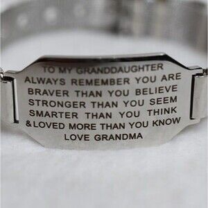 Granddaughter/Grandma Affermation Stainless Steel Mesh Buckle Like New Bracelet